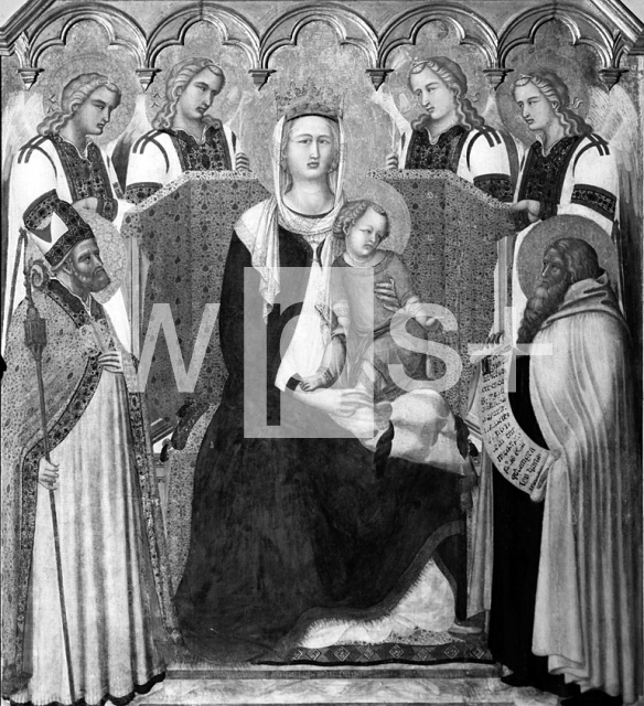 LORENZETTI Pietro｜聖母子、バーリの聖ニコラ、預音者エリアと四人の天使