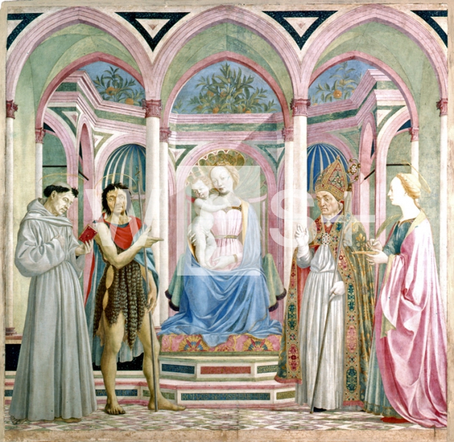 VENEZIANO Domenico｜聖母子と聖フランチェスコ、洗礼者ヨハネ、聖ニコラと聖ルチアの四聖人