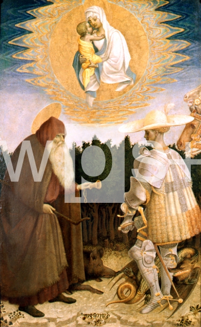 PISANELLO Antonio｜聖アントニウスと聖ゲオルギウスを伴う聖母子