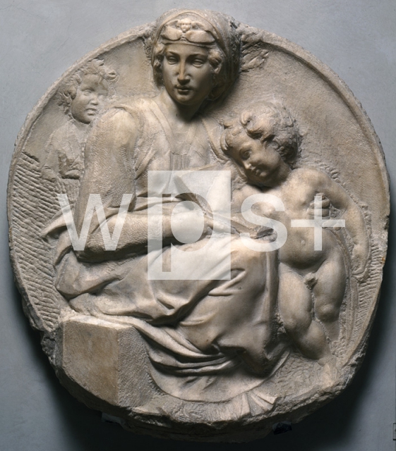 MICHELANGELO Buonarroti｜聖母子と若き洗礼者ヨハネ（ピッティの聖母子）