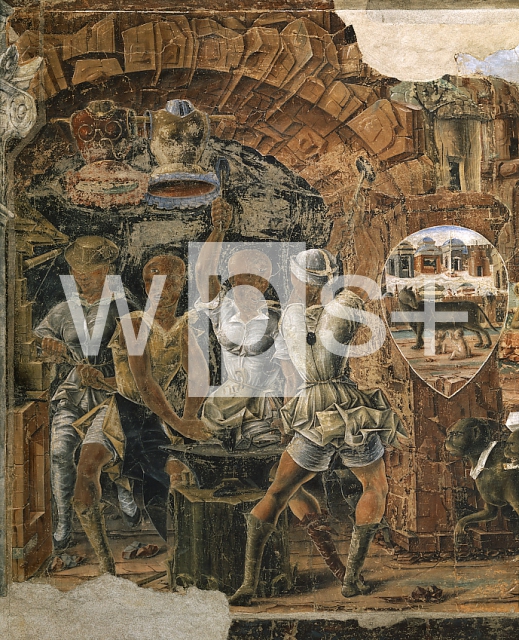 COSSA Francesco del｜月暦画：9月「ヴルカヌスの凱旋」（部分）