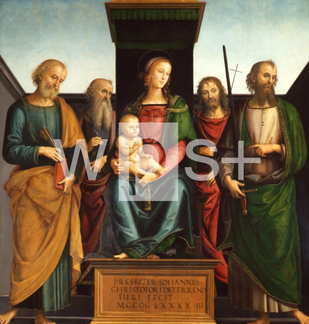 PERUGINO Pietro｜聖母子と4人の聖人、ペトロ、洗礼者ヨハネ、ヨハネとパウロ