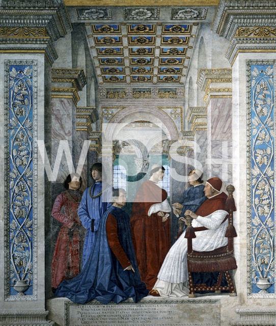 MELOZZO DA FORLI｜シクストゥス4世の謁見をうけるプラティナ