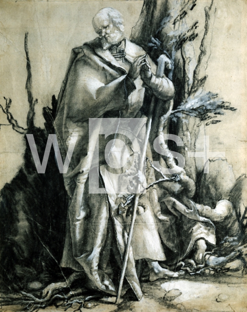 GRÜNEWALD Matthias｜森の中の聖人のデッサン