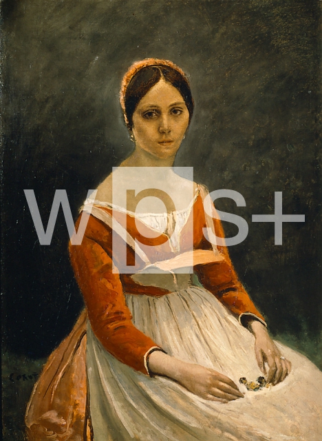 COROT Jean-Baptiste｜若い婦人の肖像（ルグワ夫人）