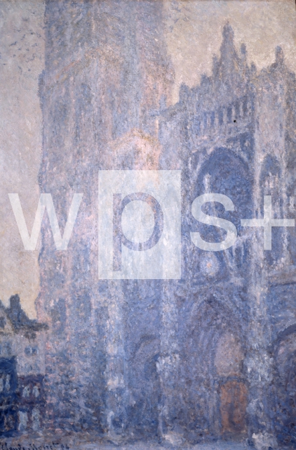 MONET Claude Oscar｜ルーアン大聖堂、正面玄関とサン・ロメロ塔：朝の印象（白いハーモニー）