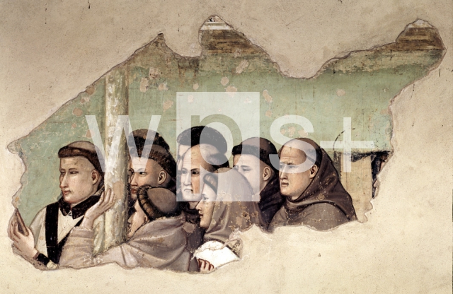 GIOTTO DI BONDONE｜修道士アゴスティーノと司教グイドのもとに現れた聖フランチェスコ（部分）