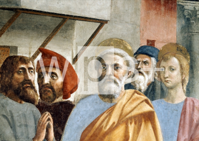 MASACCIO (Tommaso di ser Giovanni di Mone Cassai)｜己の影を投じて病者を癒す聖ペテロ（部分）