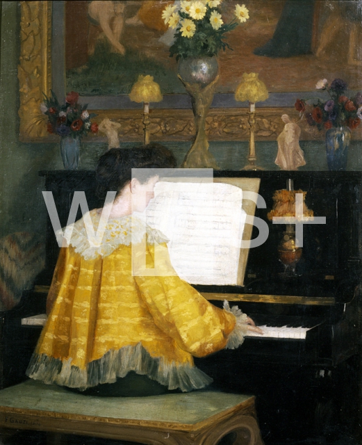 GAUZI François  ｜ピアノを弾く若い娘