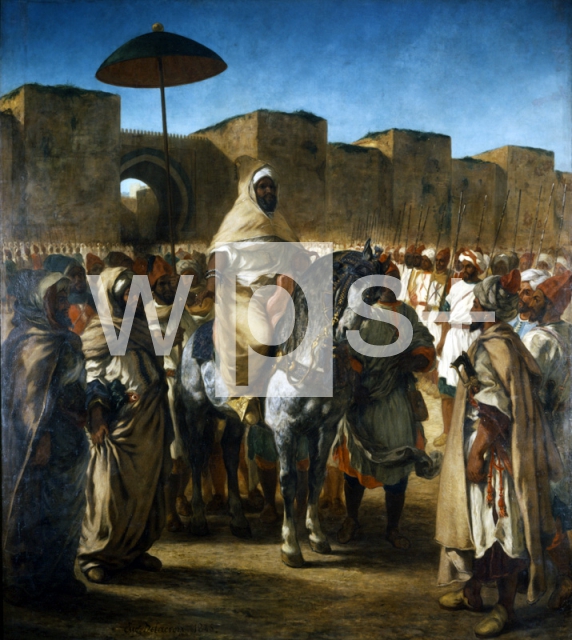 DELACROIX Eugene｜メクネスの宮殿を出る、モロッコのスルタン、アブド・エル・ラフマーン