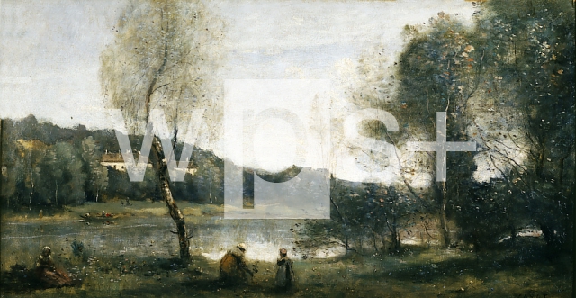 COROT Jean-Baptiste｜ヴィル・ダヴレ、別荘の前の白樺の池