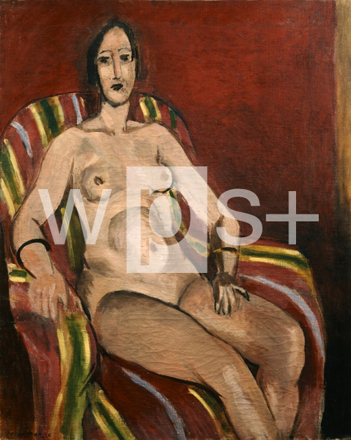 MATISSE Henri｜赤い背景の座る裸婦