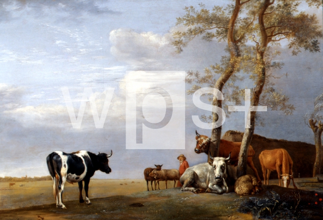 POTTER Paulus ｜動物と農夫のいる風景