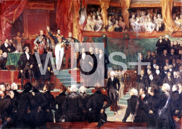 DEVERIA Eugene｜ルイ＝フィリップの宣誓式、1830年8月9日議会にて