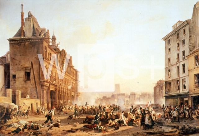 BEAUME Joseph & MOZIN Charles-Louis｜市庁舎の襲撃、1830年7月28日