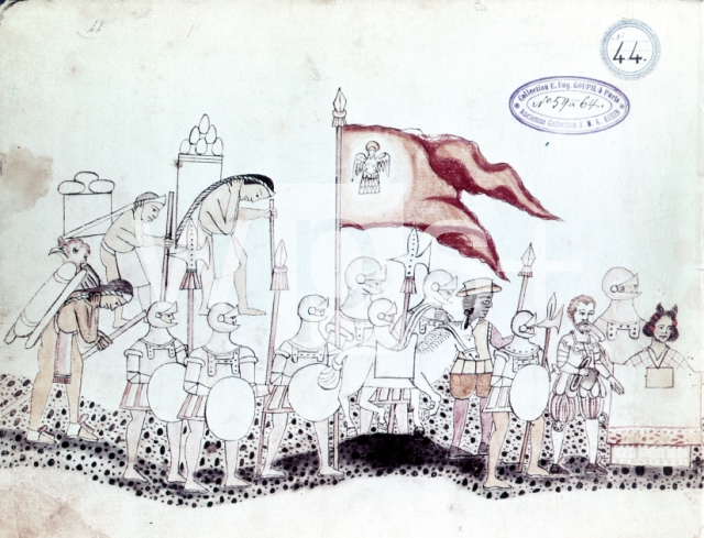 ｜メキシコでスペインの遠征隊を導くコルテス（右から3人目）