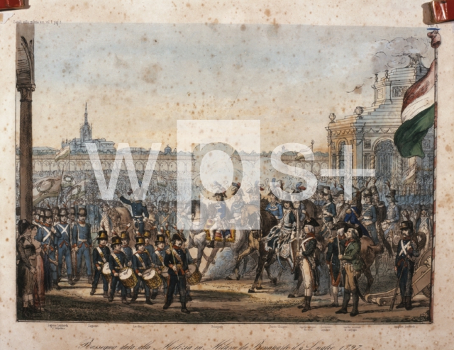 ｜ミラノで軍隊を視察するナポレオン、1797年7月9日