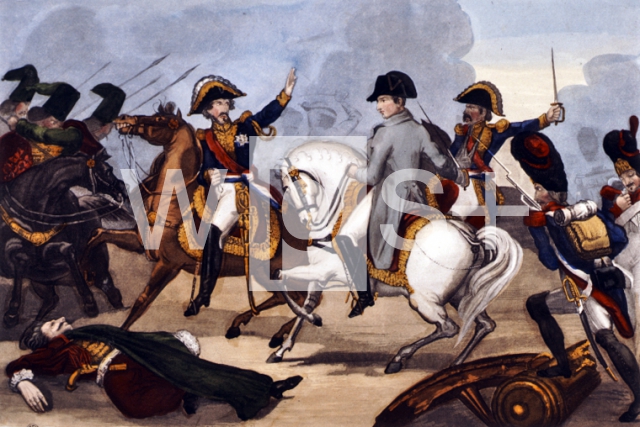 ｜コサックの攻撃に驚くナポレオン、1812年10月25日（ロシア平原におけるエピソードより）