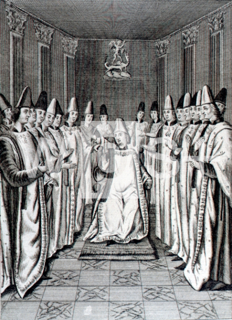 ｜アンボアーズ城で聖ミシェル騎士団を結成した時のルイ11世、1469年8月1日