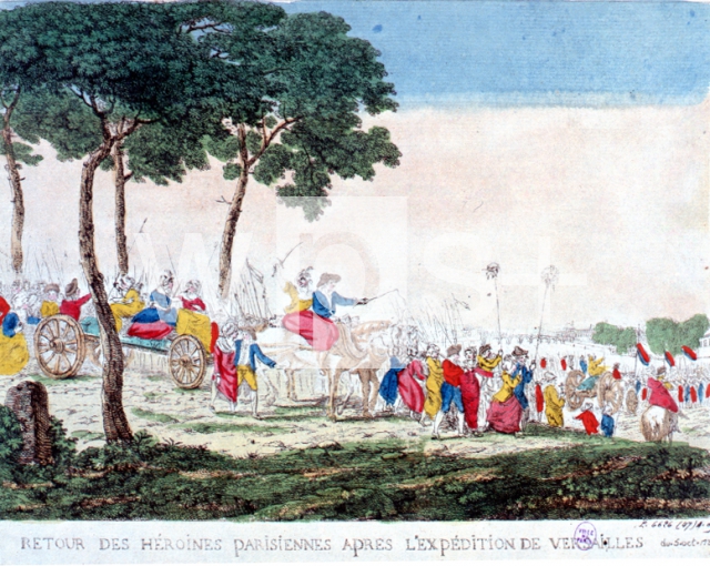 ｜ベルサイユの遠征から戻って来るパリの婦人達、1789年10月5日