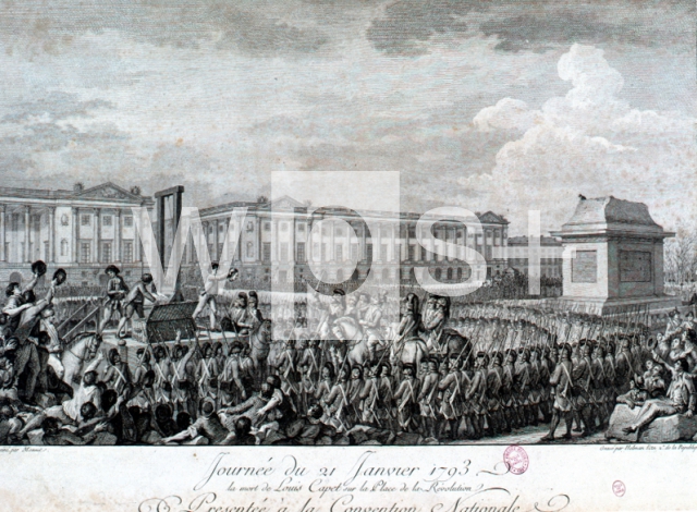 ｜革命広場に於けるルイ16世の死、1793年1月21日