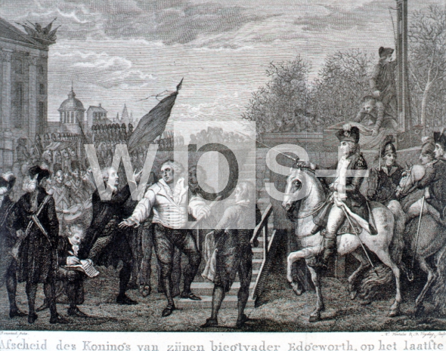 ｜ギロチン台に向かうルイ16世、1793年1月21日