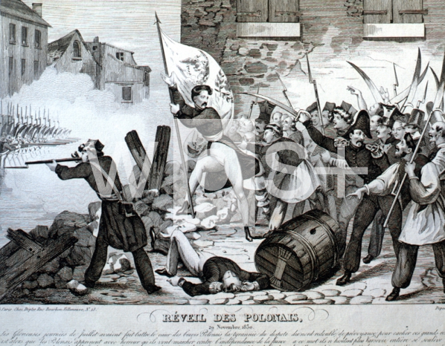 ｜ロシアのニコライ1世軍に蜂起するポーランド国民、1830年11月29日