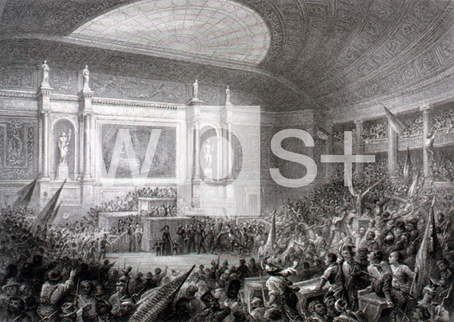 ｜2月革命「王位継承者を承認しようとする国会に乱入した群衆、1848年2月24日」