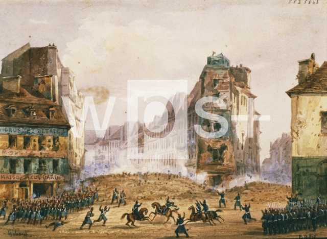 GOUBAUT｜2月革命「クルテュール・サン・カトリーヌ通りに於けるバリケード、1848年2月」
