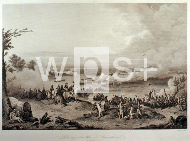 ｜ナポレオン指揮のもと、デュッセルドルフへ向け、ライン川を渡河するフランス軍、1795年9月6日
