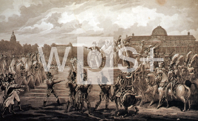 ｜5月広場で軍隊の一団に語りかけるナポレオン、1815年6月1日