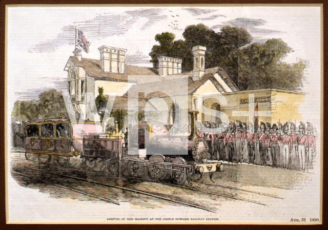 ｜キャッスル・ハワード駅へ御到着の女王陛下、1850年8月31日