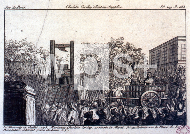 ｜処刑されるシャルロット・コルデー、1793年7月17日