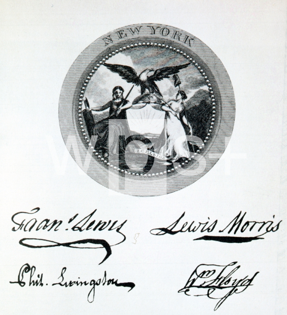 ｜ニューヨーク州の紋章と代表者のサイン