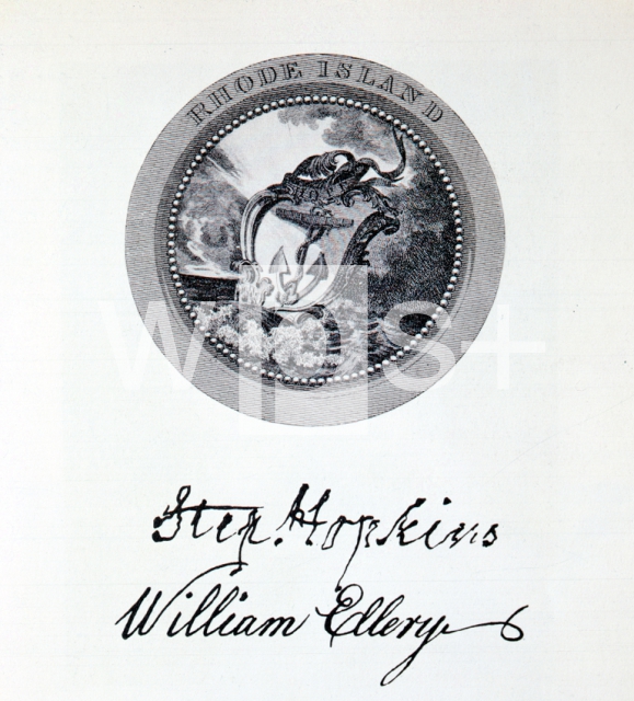 ｜ロードアイランド州の紋章と代表者のサイン