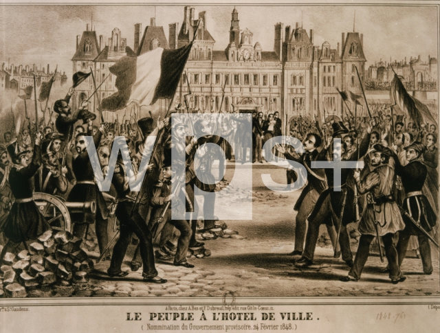 ｜市庁舎に集まる人々、1848年2月24日（臨時政府の任命）