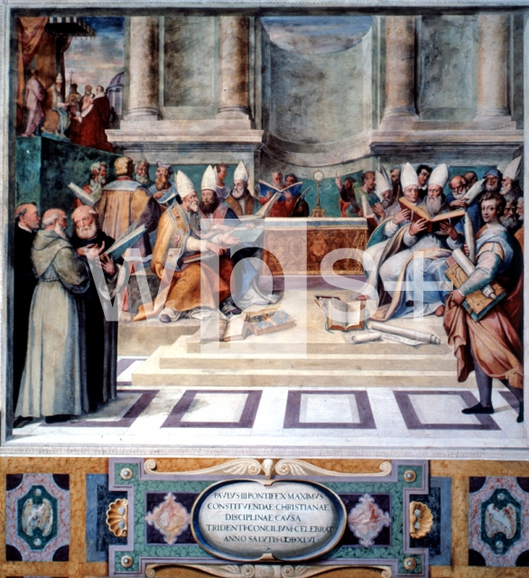 ｜トリエント公会議を開廷する法王パウルス3世、1546年