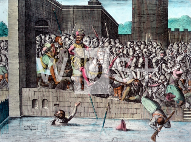 LECLERC Jean｜アンリ4世とその一行は、長年攻め倦んで来たパリへの無血入城を果たした、1594年3月22日