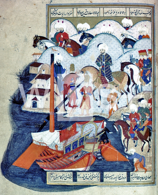 ｜ムダンヤから船でイスタンブールへ向かうため乗船しようとしているムラト3世