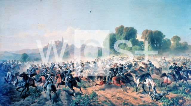 BAUDUC Felice Cerruti｜ジェノヴァ軍とサヴォイア軍連合騎兵隊のヴォルタ・マントヴァーナの突撃、1848年4月