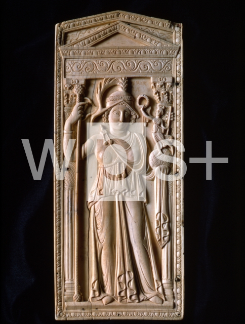 ｜首都ローマを女性の姿で表した象牙板
