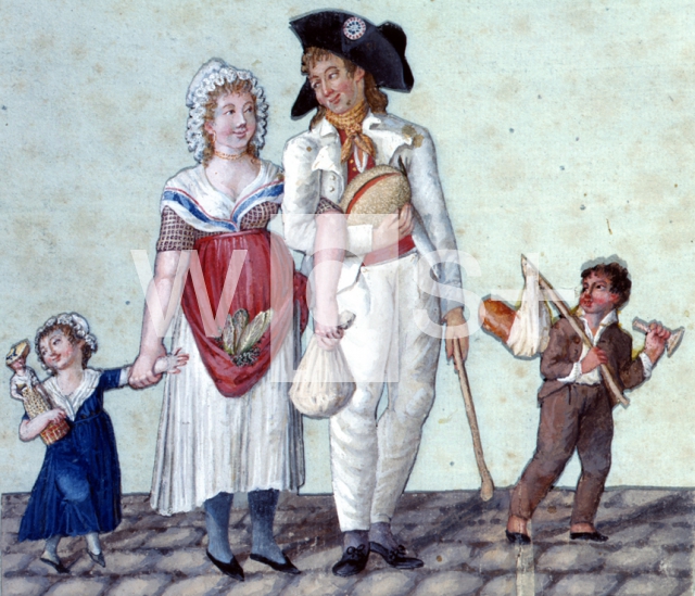 LESUEUR Pierre Etienne｜郊外へ出かける家族、1793年頃