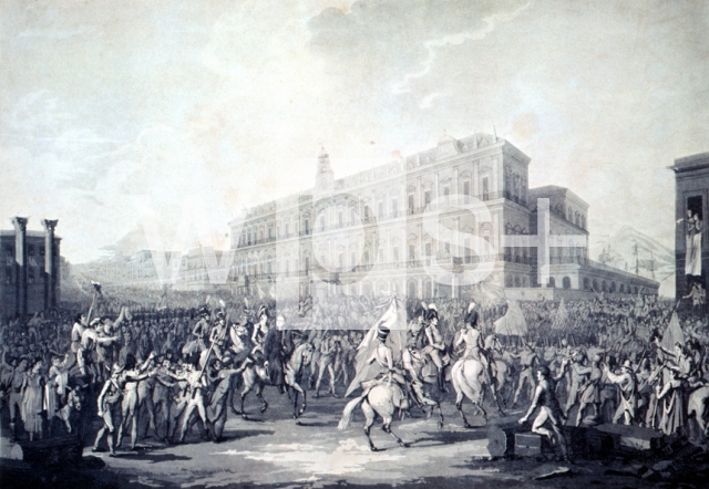 ｜ペーペ将軍に率いられ、ナポリに入城するカルボナリ党の立憲革命軍、1820年7月9日