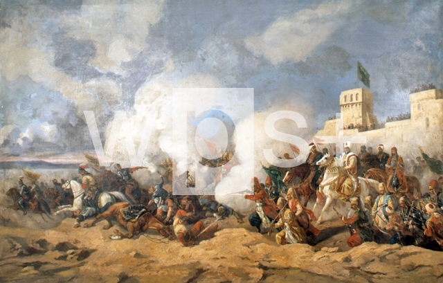 ｜ブディンの戦いで打ってかかるオスマン軍、1527年