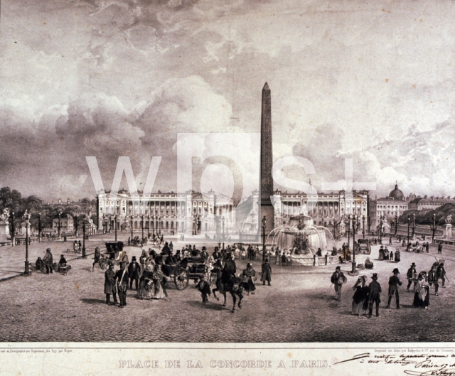 ｜パリのコンコルド広場、1839年パリ