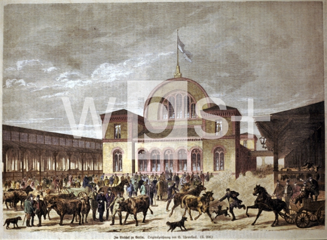 ｜ベルリンの家畜市場、1874年