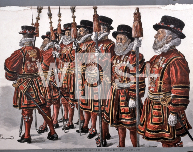 ｜ロンドン塔の英国衛士の軍服、1800年末