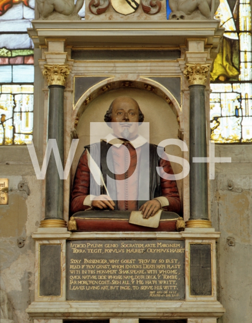JOHNSON Gerard｜ホーリー・トリニティ教会にあるシェイクスピア没後数年内に建てられた記念碑
