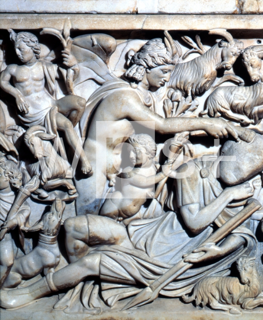 ｜ダイアナとエンディミオンの神話の石棺（部分）