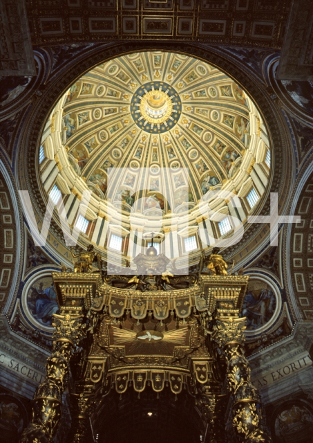MICHELANGELO Buonarroti & DELLA PORTA Giacomo｜サン・ピエトロ大聖堂のクーポラ内部